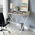 thumbnail image 1 of Modway Bin Wood Grain Desk with Metal Legs, Multip, 1 of 5