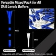 thumbnail image 2 of FINGER TEN Golf Tees Plastic 3 1/4 2 3/4 1 1/2 Inch Unbreakable 80 Driver Tees with 20 Iron Tees Mixed 100 Pack, 2 of 6