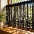 thumbnail image 4 of 54.8"X24.4"Boho Lace Window Curtain Valance Embroidered Solid Color Farmhouse Light Filtering Small Window Tier for Kitchen Living Room, 4 of 6