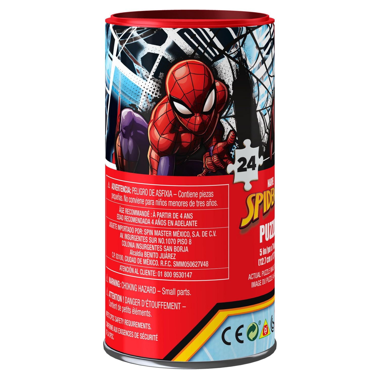 Puzzle Spider-Man en tube, pour les familles et les enfants à partir de 4 ans