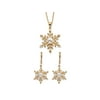 Simulated Pearl 2-Piece Snowflake Earrings and Necklace Set 14k Gold-Plated 18"-20"
