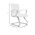 thumbnail image 4 of LeisureMod Office Chair Upholstered Leather Computer Chair with Stainless Steel Frame Benmar Series in White, 4 of 12
