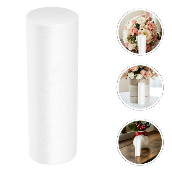 HOOWIFFY 6Pcs White Floral Foam Tubes Durable Polystyrene Rods for DIY Flower Arrangements and Decorations