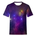 thumbnail image 5 of GUZYING Graphic Tees for Women Workout Tops for Women Fashion Women's Starry Print Casual Fashion Short Sleeve Tops Blouse(Dark Purple,2XL), 5 of 6