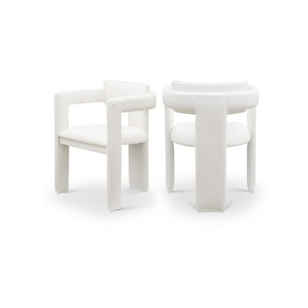 Meridian Furniture Brenda Cream Vegan Leather Dining Chair (Set of 2)