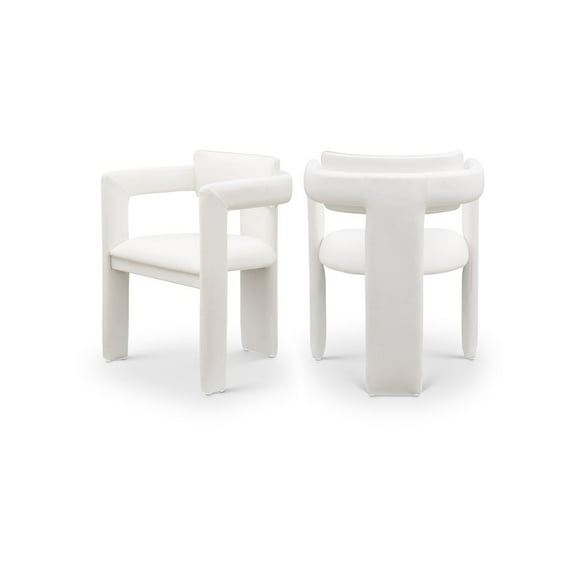 Meridian Furniture Brenda Cream Vegan Leather Dining Chair (Set of 2)