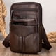 thumbnail image 2 of Qarigey Riñoneras duraderas para hombres hechas de cuero de primera bandolera bandolera para hombres Bolsas de mensajero y de hombro negro, 2 of 6