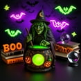 thumbnail image 3 of tasrioml Halloween Witch Cauldron Lamp with Eerie Green Glow LED Landscape Light Spooky Witch Brewing Pot Light for Living Room Bedroom Office, 3 of 8