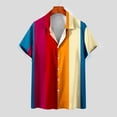 thumbnail image 1 of Chemises pour Hommes Mode Hommes Confortable Imprimé Manches Courtes Col Rabattu Blouse Chemise, 1 of 1