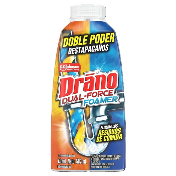 Destapacaños en Espuma Drano Dual Foam 500 ml