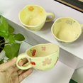 thumbnail image 3 of Ceramic Mugs Coffee Cups Hand Pinched Irregular Flower Milk Tea Cup  Oatmeal Breakfast Mug Drinkware Kitchen, 3 of 14