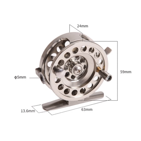 Xirurus BLD 60 Fly Fishing Reel Right Handed Aluminum Alloy Smooth Ice Fishing Reels with One-Way Clutch 1:1 Gear Ratio (3.1 x 2.8 x 2.6 inches / 8 x 7 x 6.5 cm)