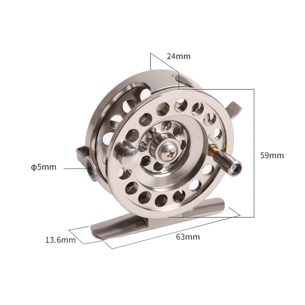 Vowen BLD 60 Fly Fishing Reel Right Handed Aluminum Alloy Smooth Ice Fishing Reels with High-Strength Drag System 1:1 Gear Ratio Lightweight 2.1oz 59mm Spool Diameter