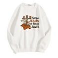 thumbnail image 4 of Arlun Womens Sweatshirts Jesus Faith Bible Verse Cute Cross Pumpkin Graphic Printed Sweatshirt Christian Long Sleeve Crewneck Trendy Religious Pullovers Tops White XL, 4 of 4