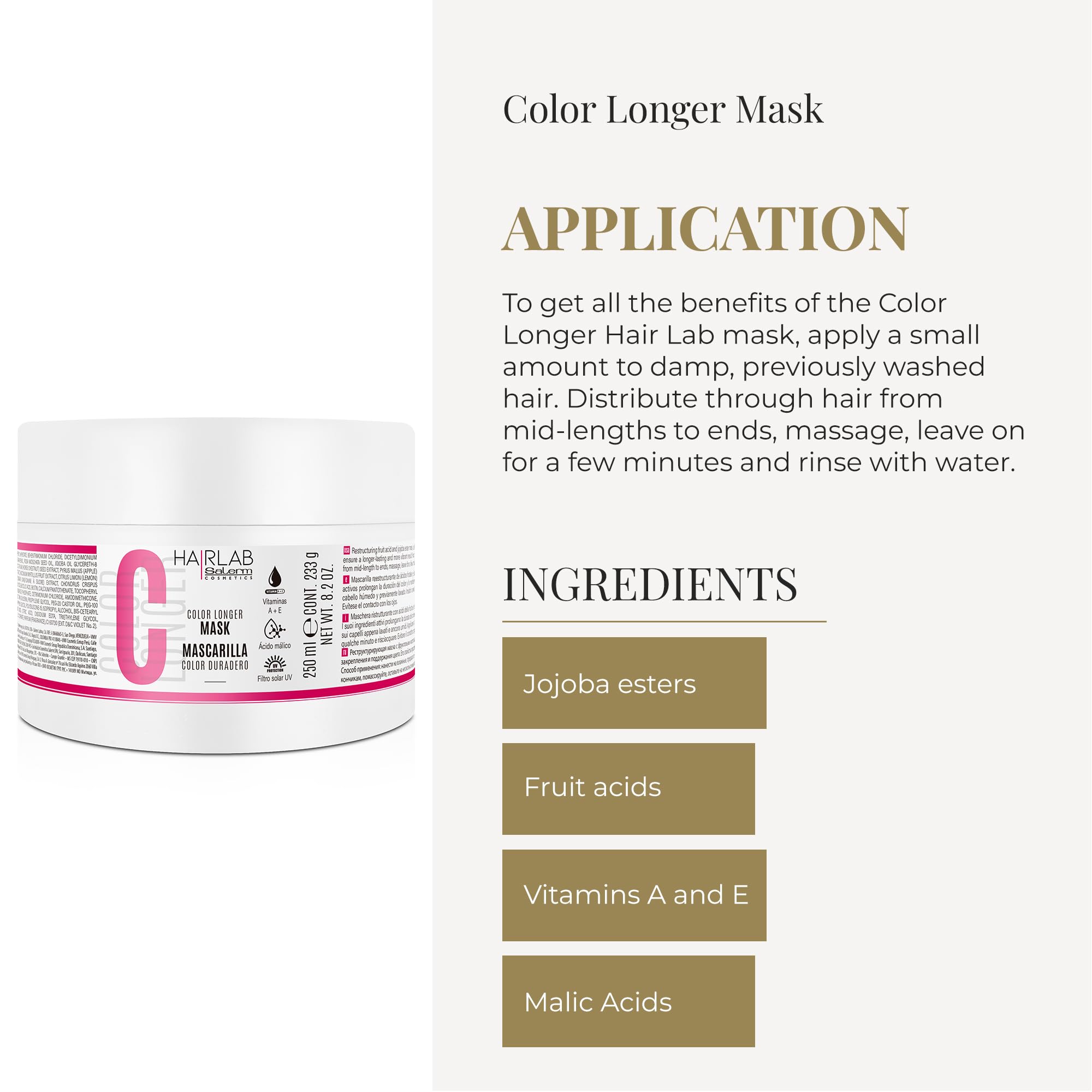 Salerm Cosmetics Hair Lab Color Longer Mask - 8.2 oz