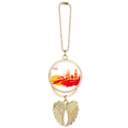 thumbnail image 1 of City Outline Red Yellow Barcelona Car Keychain Angel Wing Pendant, 1 of 4