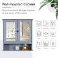 thumbnail image 5 of S&W Wall Mounted Bathroom Cabinet Medicine Cabinet with Double Mirror Doors-Grey, 5 of 6
