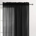 thumbnail image 2 of DWCN Black Sheer Curtains Semi Transparent Voile Rod Pocket Curtains for Bedroom and Living Room, 52 x 54 inches Long, Set of 2 Panels, 2 of 6
