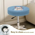 thumbnail image 3 of SEANATIVE Christmas Snowman Round Bar Stool Covers Xmas Decor Size M Circle Chair Covers 13"-15" Stretch Bar Stool Slipcovers Waterproof Round Stool Covers Set of 2, 3 of 7