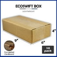 thumbnail image 2 of EcoSwift Brand Premium 9x6x4 Cardboard Boxes Mailing Packing Shipping Box Corrugated Carton 23 ECT, 9"x6"x4", Brown, 10-Pack, 2 of 6