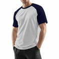 thumbnail image 3 of Godokuleh Men's Raglan Baseball T Shirts Cotton Crew Neck Short Sleeve T-Shirts Casual Soft Vintage Workout Athletic Tee Shirt Navy XL, 3 of 6