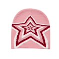thumbnail image 4 of Women Knit Hat with Star Pattern Slouchy Beanie Soft Lightweight Warm Cap Pink, 4 of 8