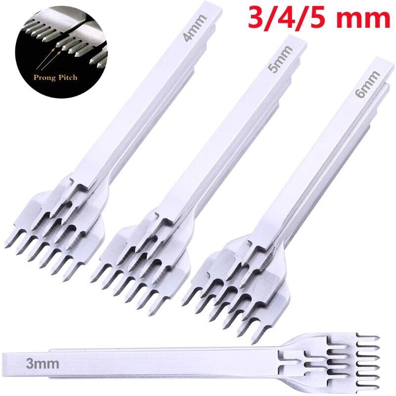 4PCS Leather Craft Punch Tool Hole Chisel Graving Stitching Sewing Tools Set