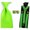 Fluorescent Green, variant on Men Solid Color Wide 8cm Neck Tie Stretch Y-shape Braces Suspender Cufflinks Set