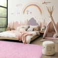thumbnail image 5 of Jakolive Fluffy Fuzzy Shaggy Area Rug,4x6 Modern Indoor Carpet for Living Room and Bedroom, Soft Underfoot with Non-Slip Backing,Durable and Easy to Maintain,Pink, 5 of 5