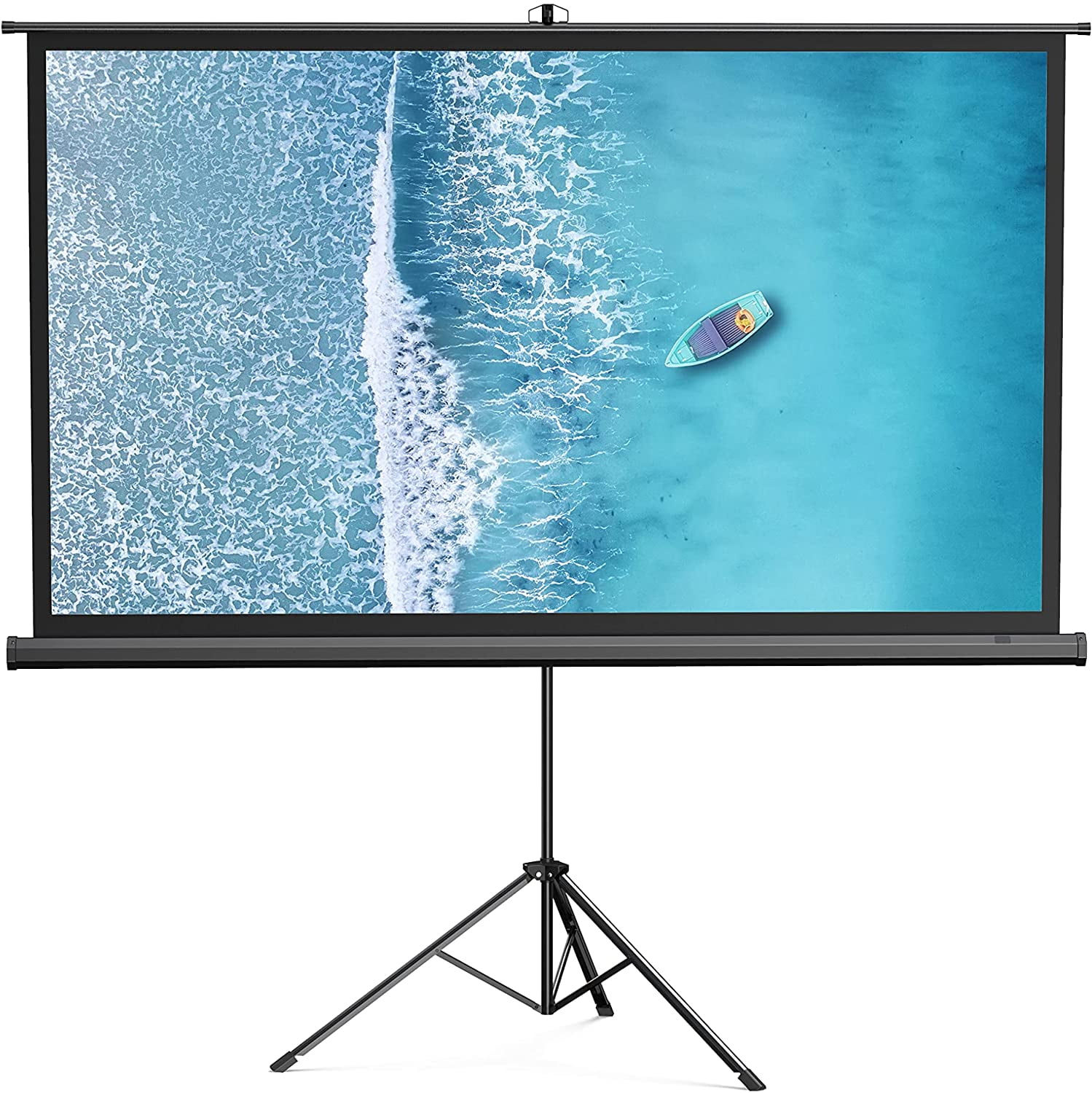 Projector Screen with Stand 4k HD 16:9 Projector Screen Foldable Anti-Crease Portable Projector Movie Screen for Outdoor Indoor Home Theater Backyard Cinema Outdoor Projector Screen 100 Inch 