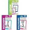 Creative Teaching Materials Set of 3 Flash Cards: Money, Addition and Subtraction Flash Cards with Green Multiplication zip bag for easy carrying and storage