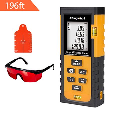 Laser Measure - Morpilot 196ft Laser Tape Measure Depth Gauges with Target Plate & Enhancing Glasses, laser measuring device with...