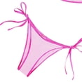 thumbnail image 4 of LEKWK Bikini Sets for Women High Cut Halter String Triangle Bathing Suits Color Block Tie Side Cheeky 2 Piece Swimsuits Summer Holiday Pool Party Resort Wear, 4 of 5