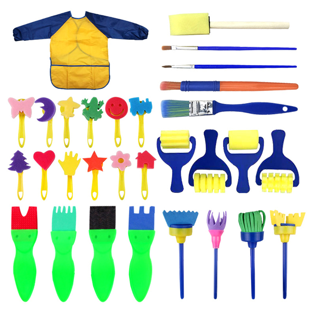 1.30Pcs Sponge Painting Brushes for helping kids early development in