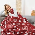 thumbnail image 4 of Christmas Throws Blankets, Burgundy Reindeer Comfort Christmas Prints Flannel Blanket, Super Soft Holiday Theme Home Décor Warm and Cozy Throws for Winter Bedding Couch and Xmas Gift, 50x60 Inch, 4 of 6