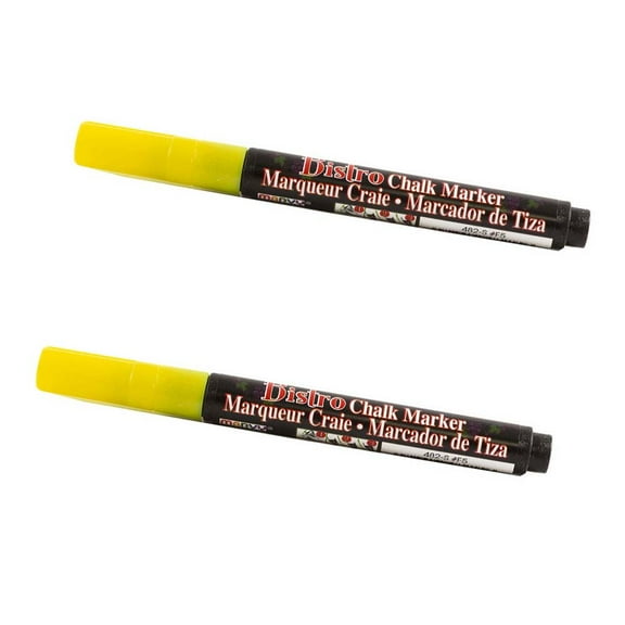 Marvy Uchida Fine Point Chalk Markers, Yellow, 2/Pack