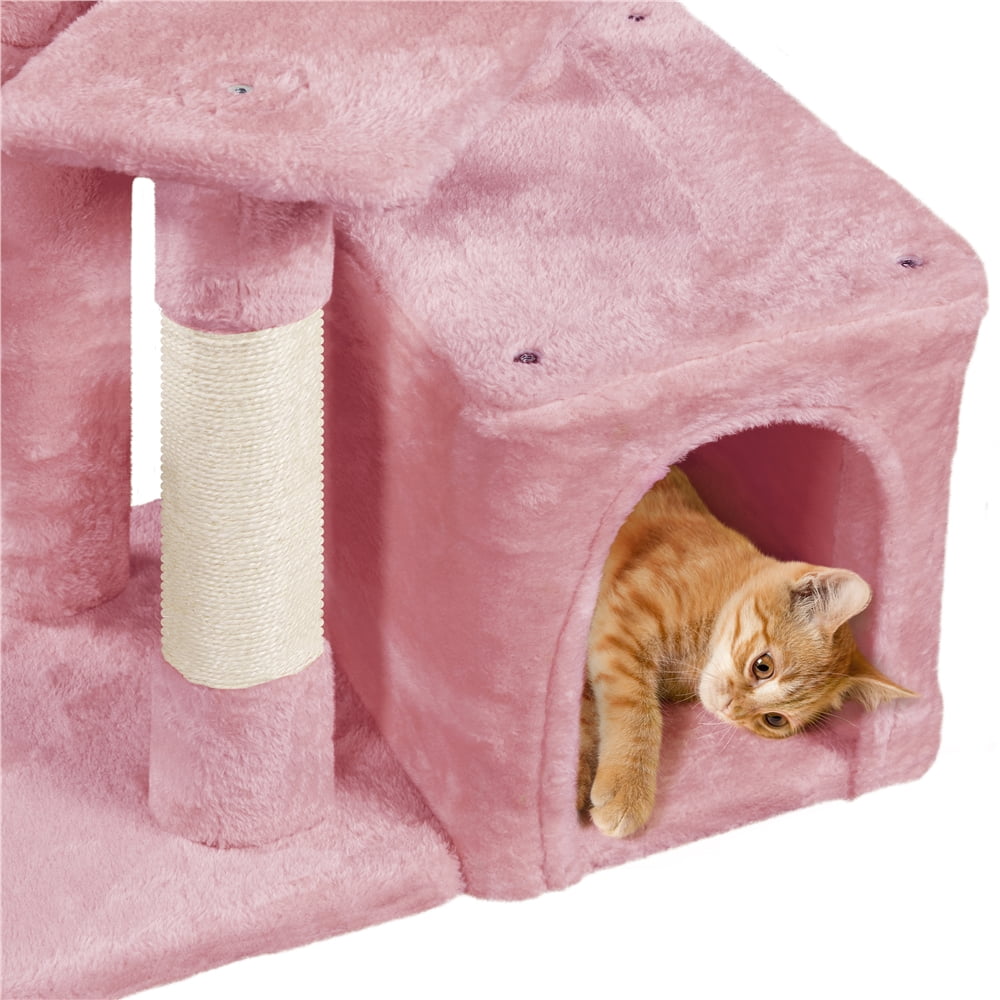 Alden Design 34.5" H Cat Tree Tower with Condo and Perches, Pink