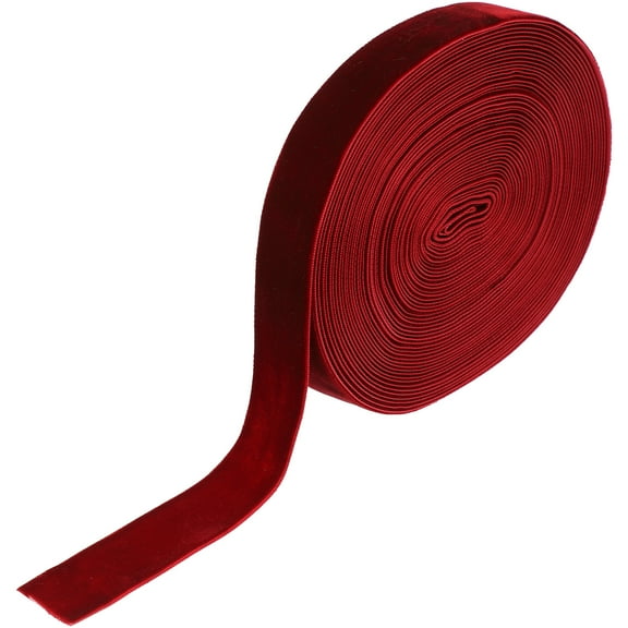 KAKOWELY Decorative Wrapping Ribbon Dark Red Polyester 1 Roll 360x0.4x0.04In