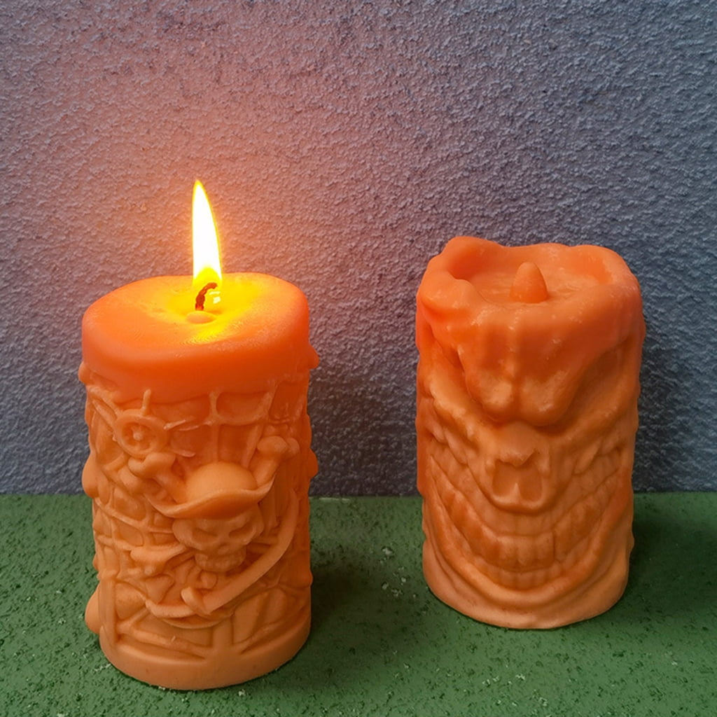 3D Skull Silicone Mold for Halloween Candle Making Resin Molds Handmade Soap Clay Mould DIY Cake Chocolate Decorating