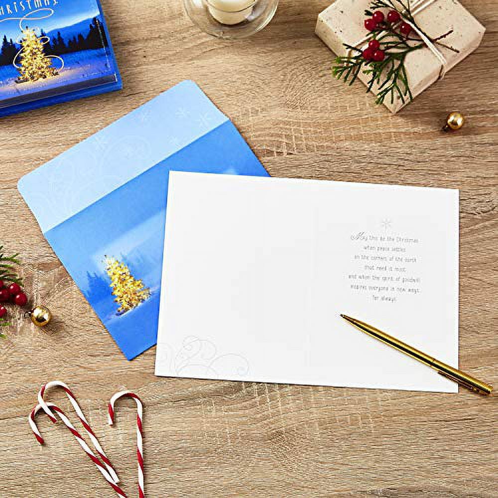 Hallmark Boxed Christmas Greeting Cards, Magical Tree (16 Cards and 17 Envelopes)