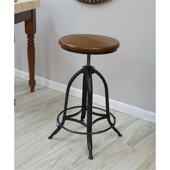 Carolina Classics Jovani Adjustable Stool in Chestnut and Black