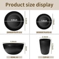 thumbnail image 2 of Bestdin Vertical Stripes Dinnerware Set for 8, 32-Piece Black Plastic BPA-Free Dinner Plates, Salad Plates, Cereal Bowls, Cups, Unbreakable Plates and Bowls Sets, Microwave and Dishwasher Safe, 2 of 6