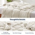 thumbnail image 6 of Unikome Lightweight Goose Feather Fiber Comforter, Twin Size, Soft Duvet Insert with Box Stitch Design, 8 Loops, Machine Washable, 68 x 88 in, Cream, 6 of 11