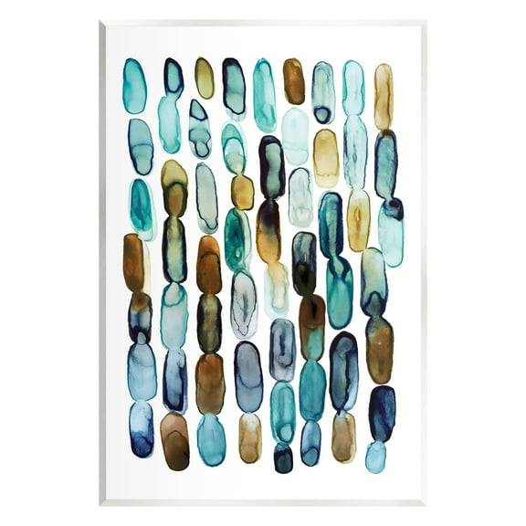 Stupell Industries Blue Oblong Shapes Pattern Abstract Painting Unframed Art Print Wall Art, 10 x 15