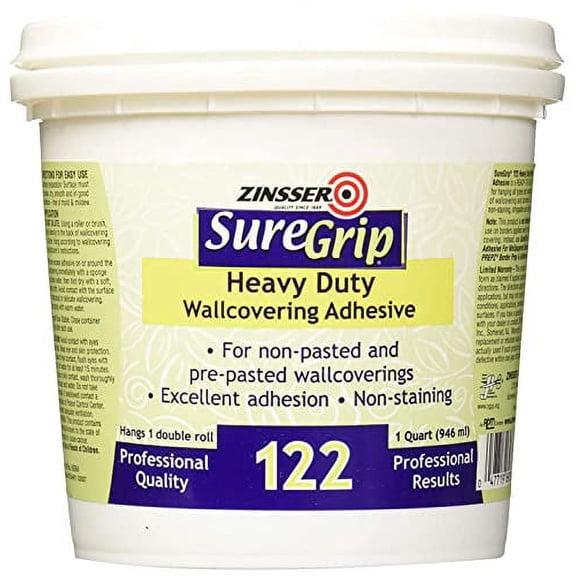69384 SureGrip 122 Heavy Duty Wallcovering Adhesive, Quart