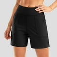 thumbnail image 2 of Bovemsi Women's Tummy Control Biker Shorts Wide Leg Yoga High Waisted Stretch Summer Gym Athletic Workout Long With Pockets Workout Athletic Leggings, 2 of 9