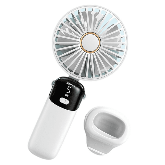Ventilateurs Portables Mini, Ventilateurs Pliables Rechargeables USB Indispensables pour l'Été, Blanc
