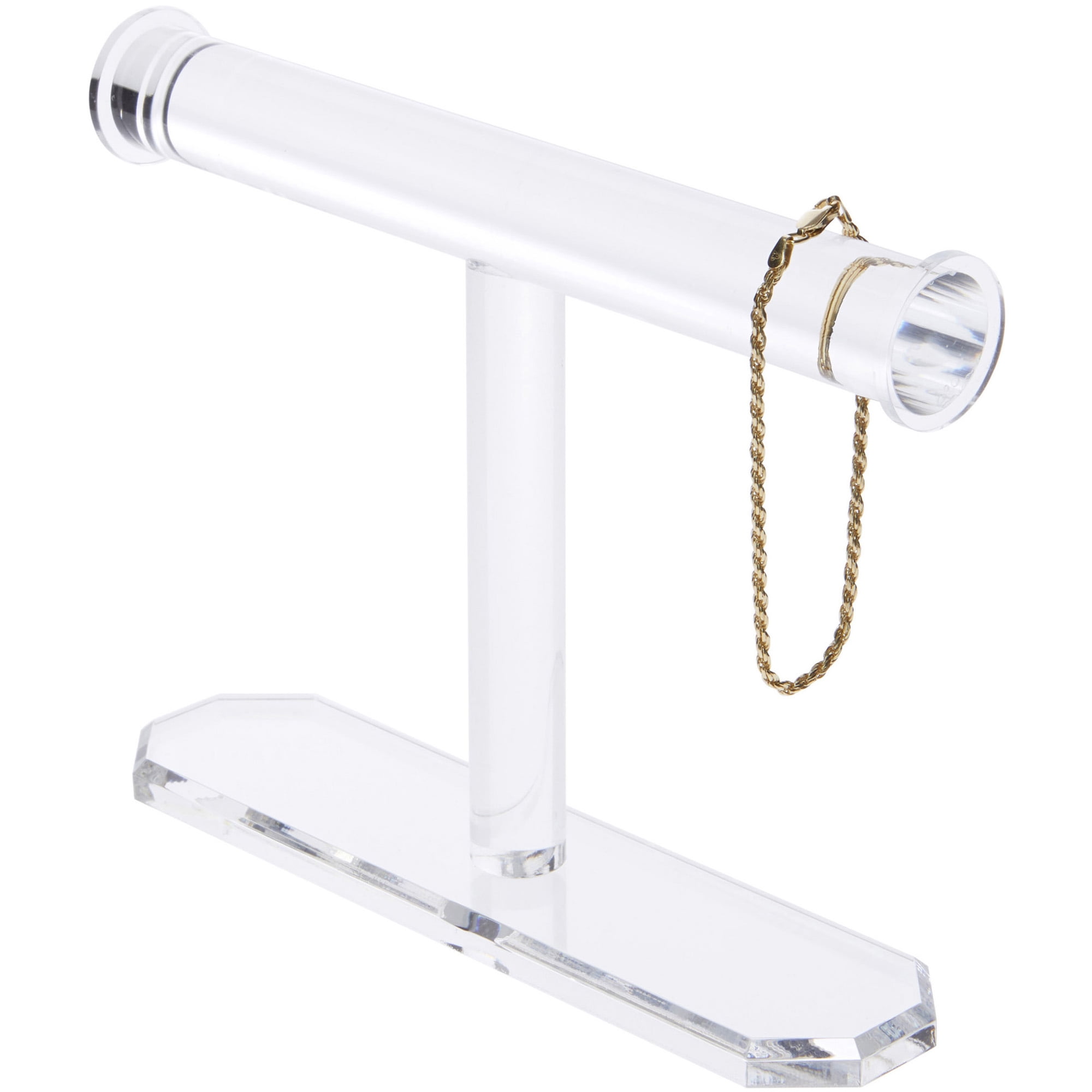 Plymor Clear Acrylic T-Bar Bracelet Display Stand, 6.25" H x 8" W x 2" D