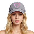 thumbnail image 2 of XIAOCHA Women's Printed Baseball Cap Adjustable Dad Hat Farm Snapback Hat,Grey, 2 of 4