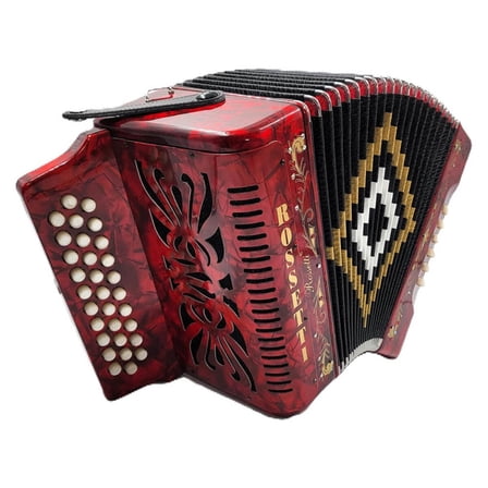 Rossetti 31-Button Diatonic Accordion 12 Bass FBE Red  3112-FBE-RD